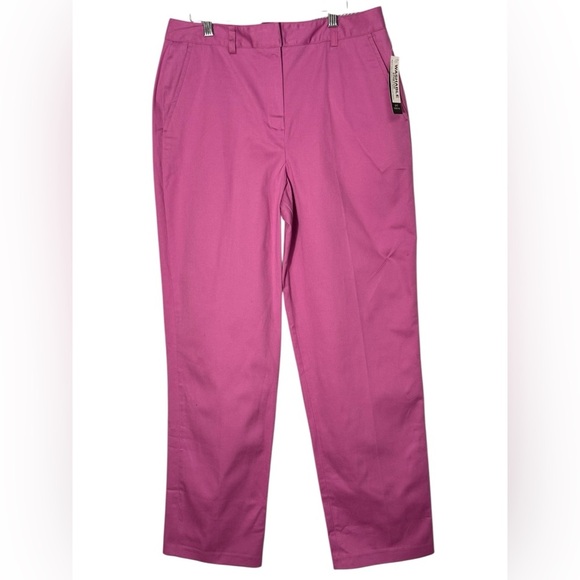 Larry Levine Stretch SPT  Trousers Dress Pant Mauve Pink  Hi-Waist Size 10 NWT - Picture 1 of 10